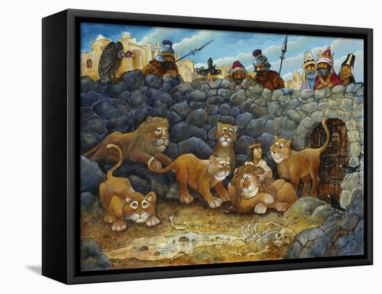 Daniel in Lions Den-Bill Bell-Framed Premier Image Canvas