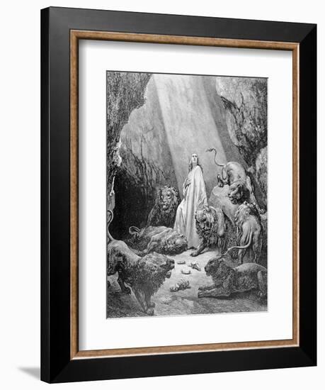 Daniel in the Den of Lions, Engraved by Antoine Alphee Piaud, C.1868-Gustave Doré-Framed Giclee Print