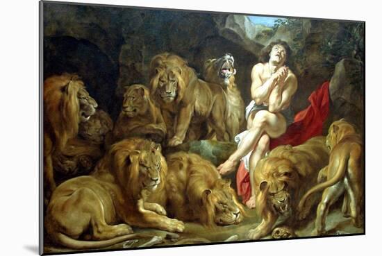 Daniel in the Lion's Den, C1615-Peter Paul Rubens-Mounted Giclee Print