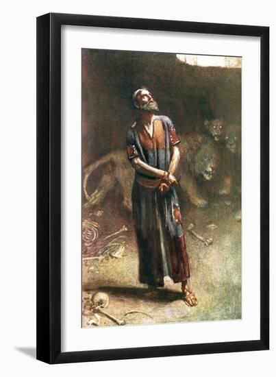 Daniel in the Lion's Den-Harold Copping-Framed Giclee Print