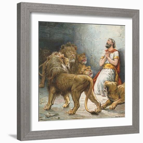 Daniel in the Lion's Den-Ambrose Dudley-Framed Giclee Print