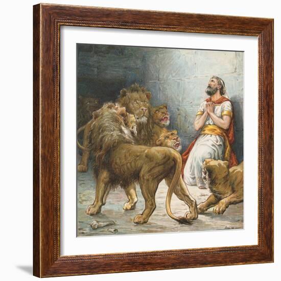 Daniel in the Lion's Den-Ambrose Dudley-Framed Giclee Print