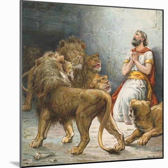 Daniel in the Lion's Den-Ambrose Dudley-Mounted Giclee Print