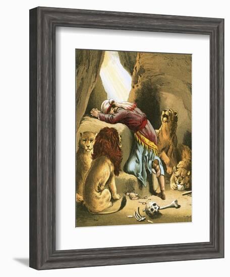 Daniel in the Lion's Den-English-Framed Giclee Print