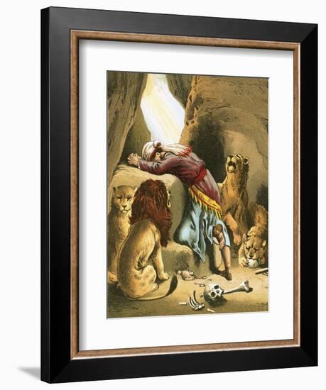 Daniel in the Lion's Den-English-Framed Giclee Print