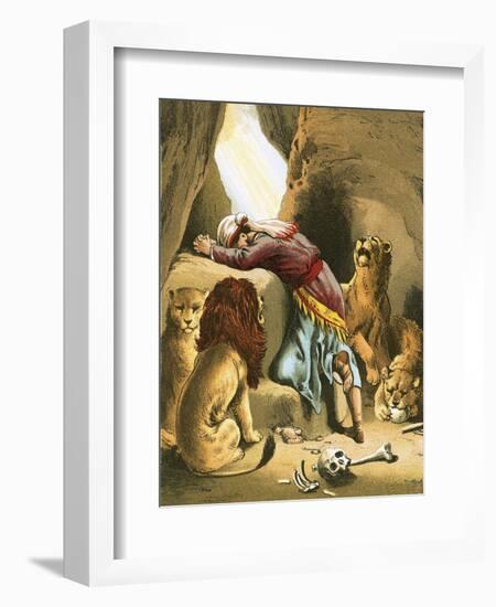 Daniel in the Lion's Den-English-Framed Giclee Print