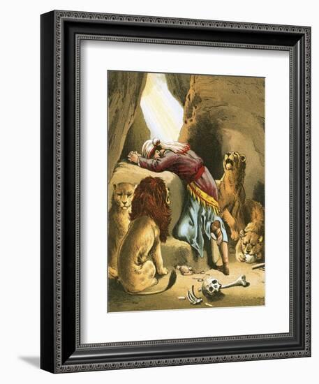 Daniel in the Lion's Den-English-Framed Giclee Print