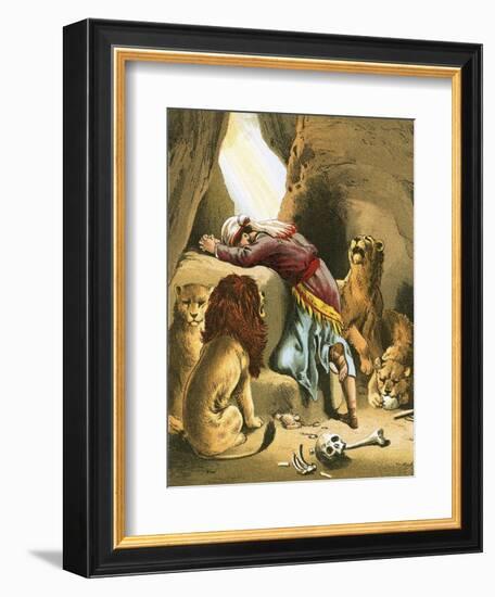 Daniel in the Lion's Den-English-Framed Giclee Print