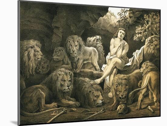 Daniel in the Lion's Den-English-Mounted Giclee Print