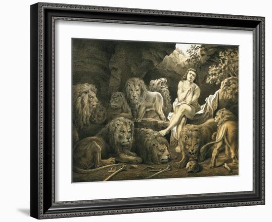 Daniel in the Lion's Den-English-Framed Giclee Print