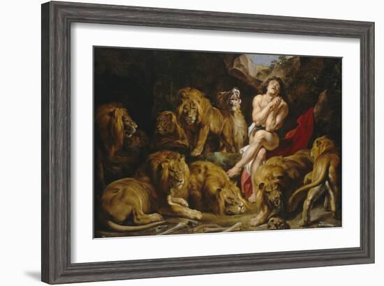 Daniel in the Lions' Den, 1614-1616-Peter Paul Rubens-Framed Art Print