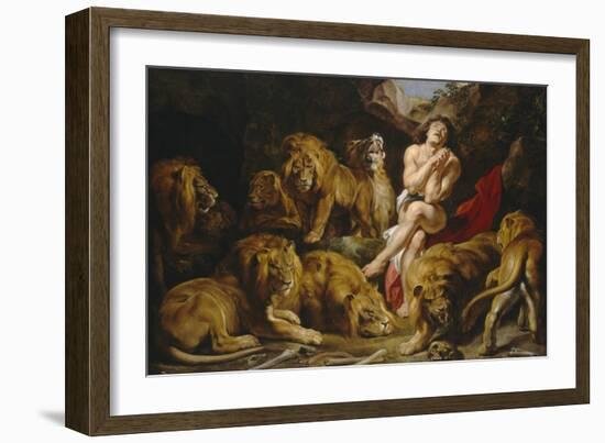 Daniel in the Lions' Den, 1614-1616-Peter Paul Rubens-Framed Art Print