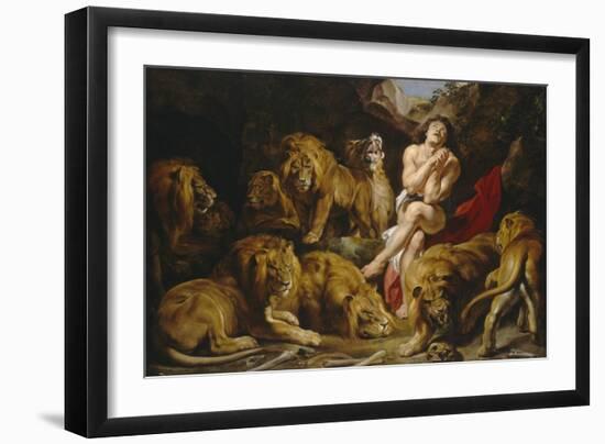 Daniel in the Lions' Den, 1614-1616-Peter Paul Rubens-Framed Art Print