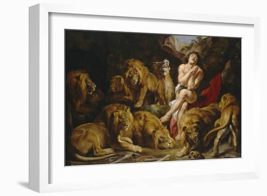Daniel in the Lions' Den, 1614-1616-Peter Paul Rubens-Framed Art Print