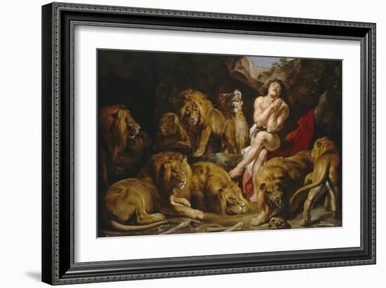 Daniel in the Lions' Den, 1614-1616-Peter Paul Rubens-Framed Art Print