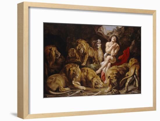 Daniel in the Lions' Den. Ca. 1614 - 16-Peter Paul Rubens-Framed Giclee Print