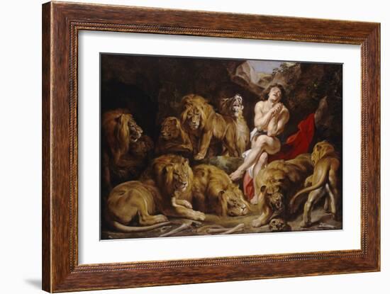 Daniel in the Lions' Den. Ca. 1614 - 16-Peter Paul Rubens-Framed Giclee Print