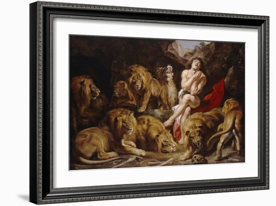 Daniel in the Lions' Den. Ca. 1614 - 16-Peter Paul Rubens-Framed Giclee Print