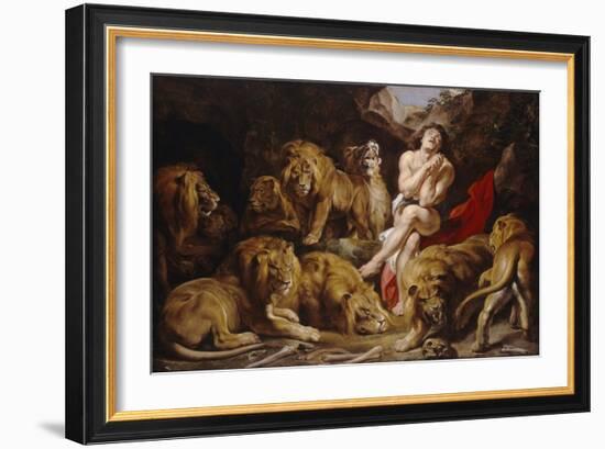 Daniel in the Lions' Den. Ca. 1614 - 16-Peter Paul Rubens-Framed Giclee Print