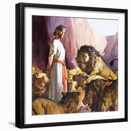 Daniel in the Lions' Den-McConnell-Framed Giclee Print