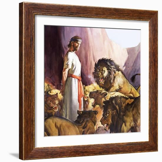 Daniel in the Lions' Den-McConnell-Framed Giclee Print