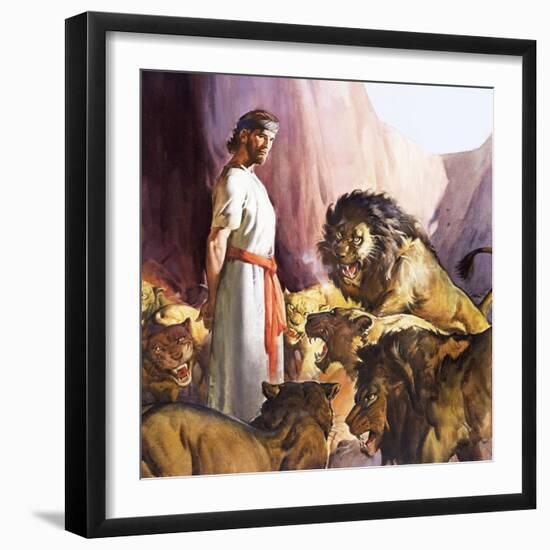 Daniel in the Lions' Den-McConnell-Framed Giclee Print