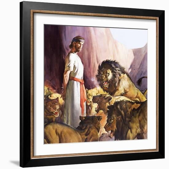 Daniel in the Lions' Den-McConnell-Framed Giclee Print