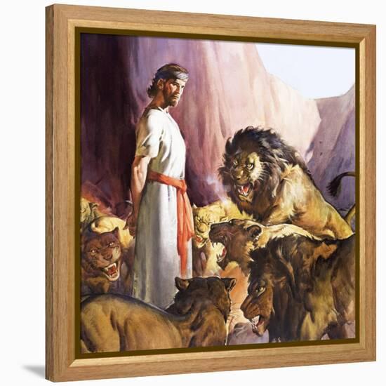 Daniel in the Lions' Den-McConnell-Framed Premier Image Canvas