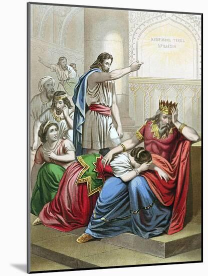 Daniel Interpreting the Writing on the Wall at the Feast of Belshazzar, King of Babylon-null-Mounted Giclee Print