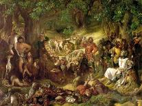 Robin Hood and His Merry Men Entertaining Richard the Lionheart in Sherwood Forest, 1839-Daniel Maclise-Giclee Print