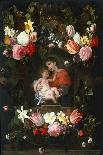 Flower Garland with the Holy Family, 1625-27-Daniel Seghers-Giclee Print