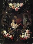 Flower Garland with the Holy Family, 1625-27-Daniel Seghers-Giclee Print