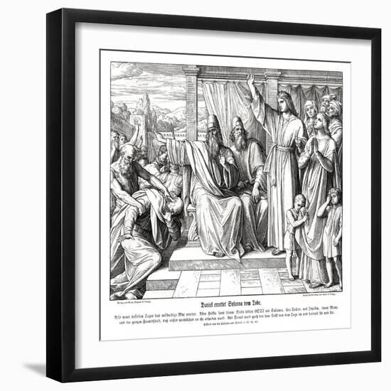 Daniel spares Susanna's life, Susanna and Daniel-Julius Schnorr von Carolsfeld-Framed Giclee Print