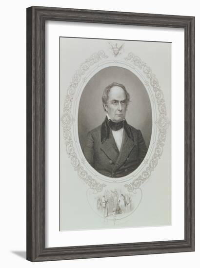 Daniel Webster (1782-1852) from "The History of the United States," Vol. II, by Charles Mackay-Mathew Brady-Framed Giclee Print