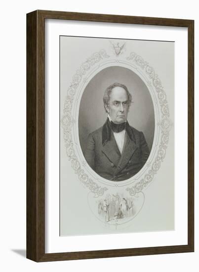 Daniel Webster (1782-1852) from "The History of the United States," Vol. II, by Charles Mackay-Mathew Brady-Framed Giclee Print