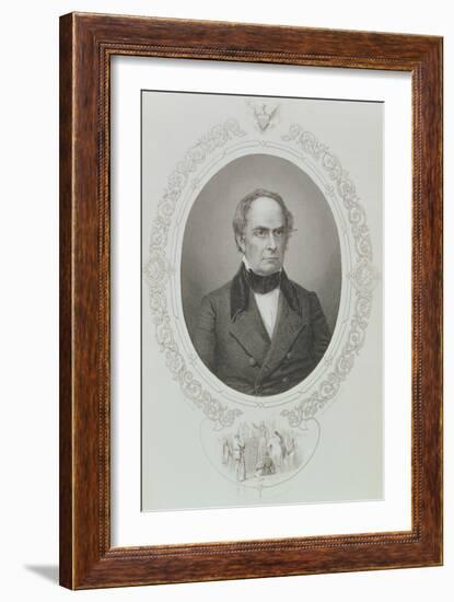 Daniel Webster (1782-1852) from "The History of the United States," Vol. II, by Charles Mackay-Mathew Brady-Framed Giclee Print