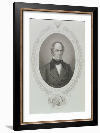 Daniel Webster (1782-1852) from "The History of the United States," Vol. II, by Charles Mackay-Mathew Brady-Framed Giclee Print