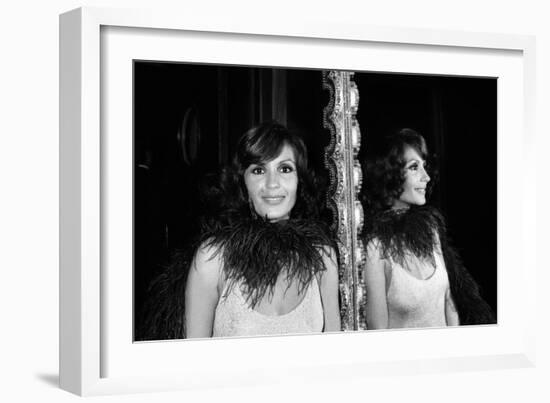 Daniele Evenou During a Party Given by Florence Grinda at the Club "Le Prive", Paris, 17 June 1974-null-Framed Photo