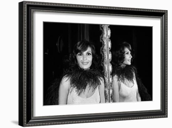 Daniele Evenou During a Party Given by Florence Grinda at the Club "Le Prive", Paris, 17 June 1974-null-Framed Photo