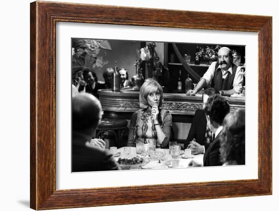 Daniele Gilbert During the Recording of the Tv Programme "Samedi Soir" 1973-null-Framed Photo