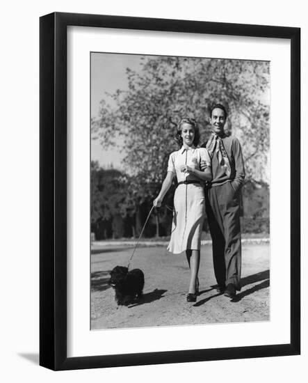 Danielle Darrieux and her husband Henri Decoin (Bel-Air, California). Danielle Darrieux, 1938 CALIF-null-Framed Photo