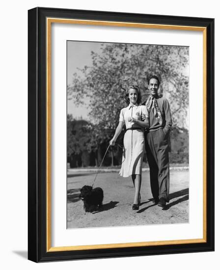 Danielle Darrieux and her husband Henri Decoin (Bel-Air, California). Danielle Darrieux, 1938 CALIF-null-Framed Photo