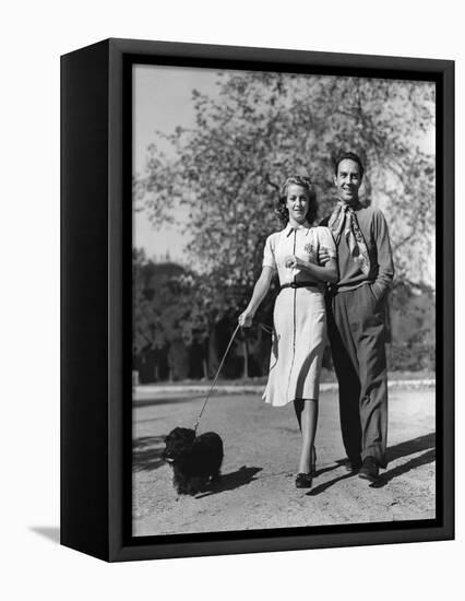 Danielle Darrieux and her husband Henri Decoin (Bel-Air, California). Danielle Darrieux, 1938 CALIF-null-Framed Stretched Canvas