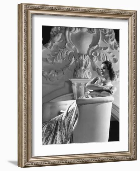 Danielle Darrieux by Ray Jones of Universal Studio 1937 (b/w photo)-null-Framed Photo