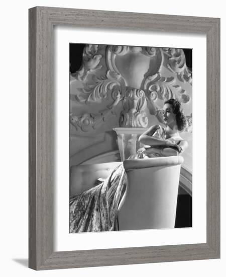 Danielle Darrieux by Ray Jones of Universal Studio 1937 (b/w photo)-null-Framed Photo