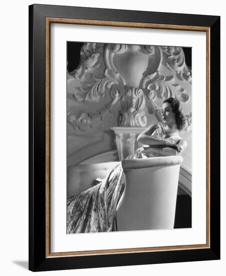 Danielle Darrieux by Ray Jones of Universal Studio 1937 (b/w photo)-null-Framed Photo