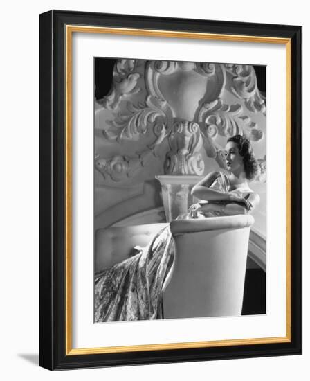 Danielle Darrieux by Ray Jones of Universal Studio 1937 (b/w photo)-null-Framed Photo