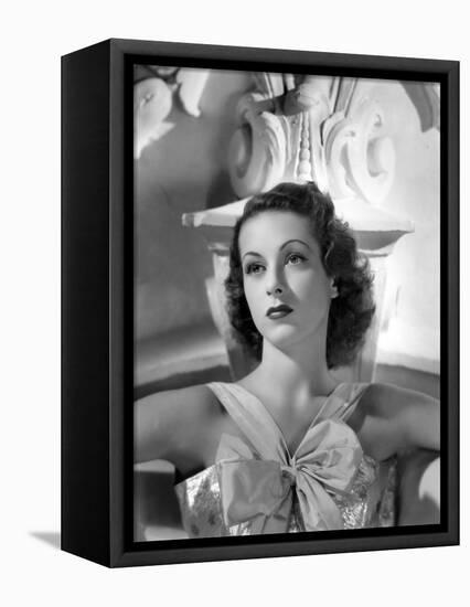 Danielle Darrieux by Ray Jones of Universal Studio 1937 (b/w photo)-null-Framed Stretched Canvas