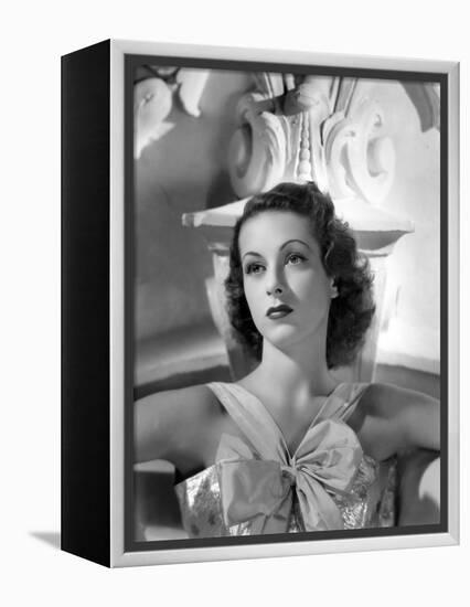 Danielle Darrieux by Ray Jones of Universal Studio 1937 (b/w photo)-null-Framed Stretched Canvas