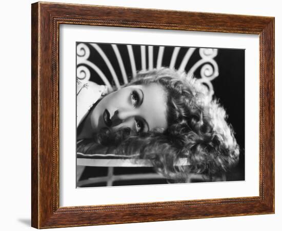 Danielle Darrieux, photo par Ray Jones, 1938 (b/w photo)-null-Framed Photo